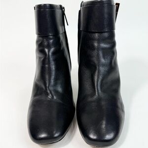 Michael Kors Black Leather Ankle Heel Boots Size 9